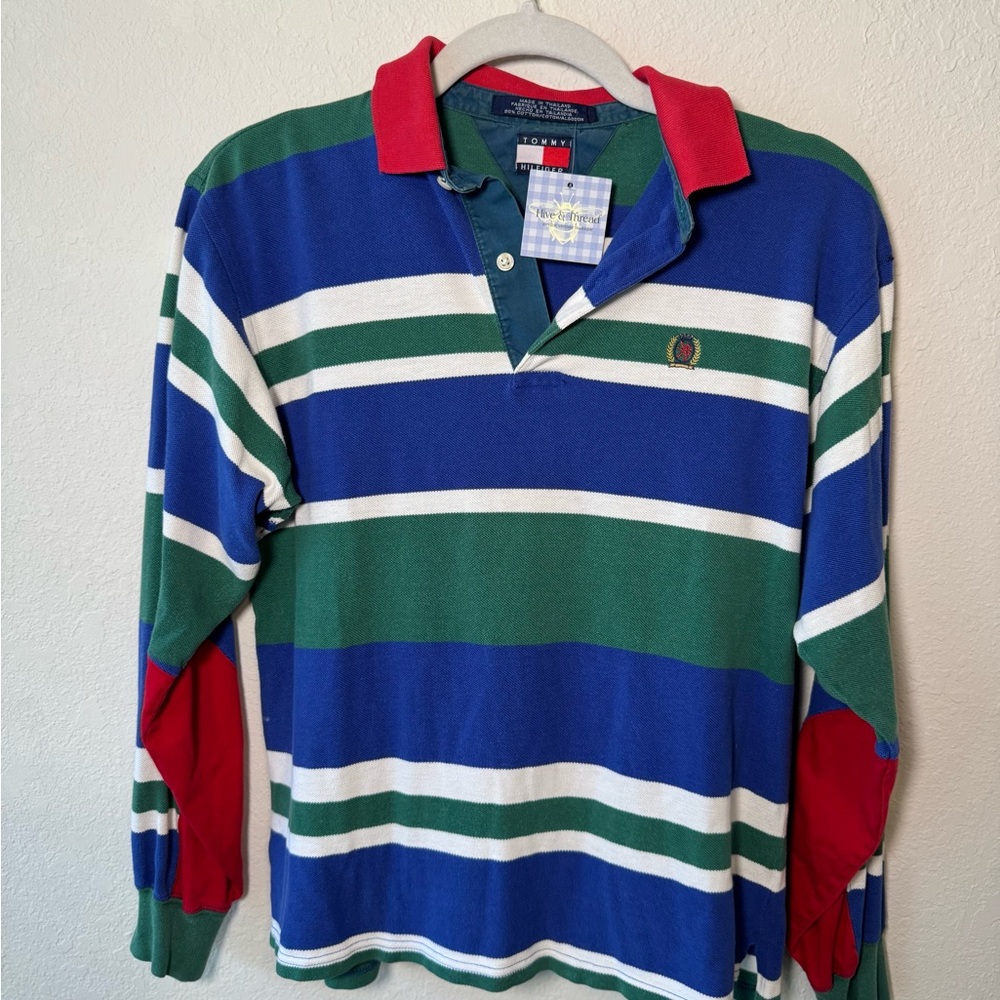 Vintage 90’s Tommy Hilfiger Striped Rugby Polo